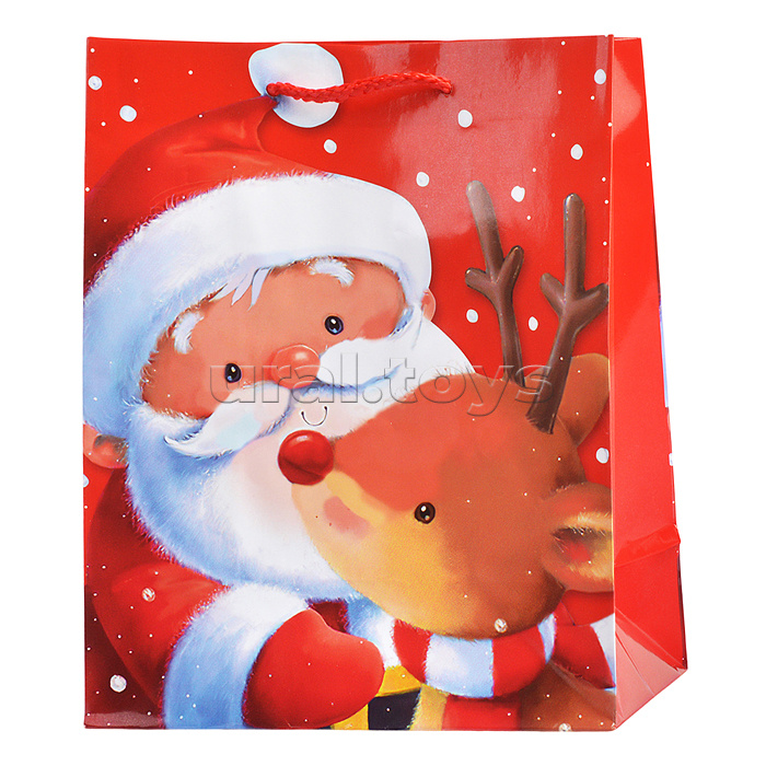 Пакет подарочный новогодний, "Christmas Animals" 18х10х23 см, ассорти, Золотая сказка