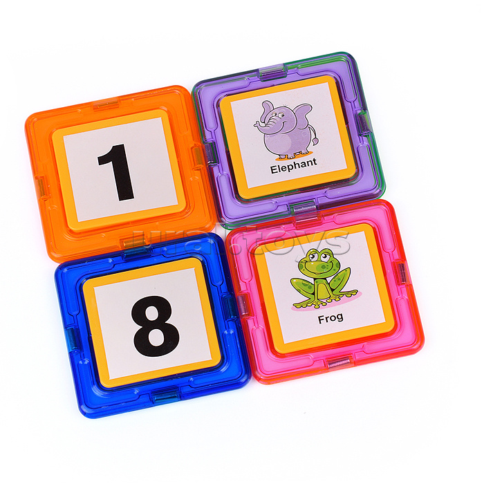 Конструктор магнитный, большой размер дет. (75 дет.), в пакете