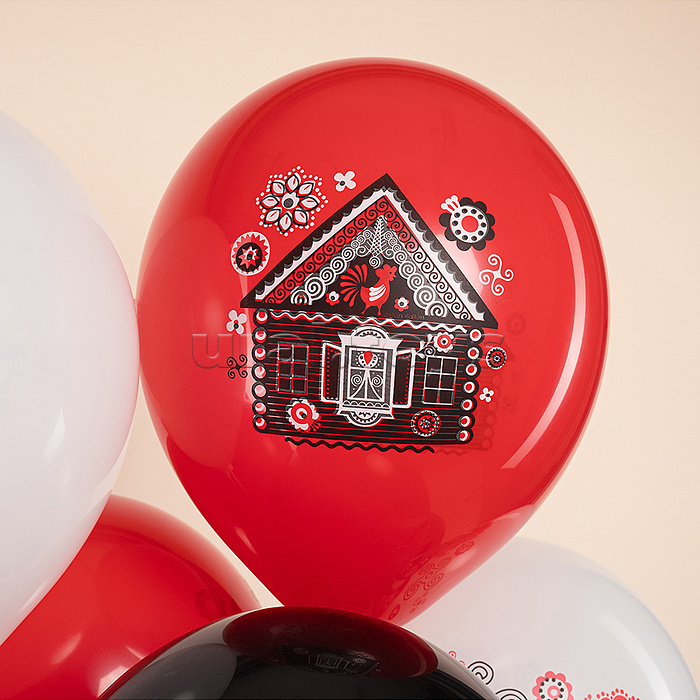 Шар (12''/30 см) Русские мотивы, Ассорти, пастель, 1 ст, 25 шт.