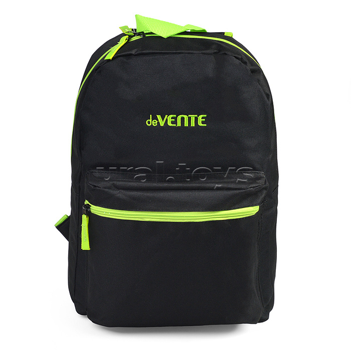 Рюкзак "Black" подростковый 40x29x17 см (14 л) 250 г, 1 отделение на молнии, 1 передний карман, черный с салатовым Рюкзак "Black" подростковый 40x29x17 см (14 л) 250 г, 1 отделение на молнии, 1 передний карман, черный с салатовым