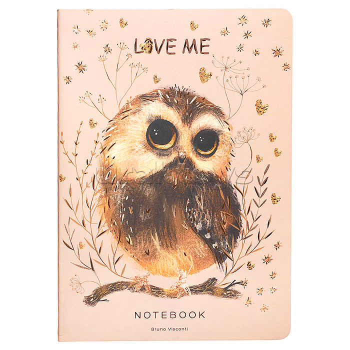 Тетрадь 40л. клетка "Love me. Совенок" А5