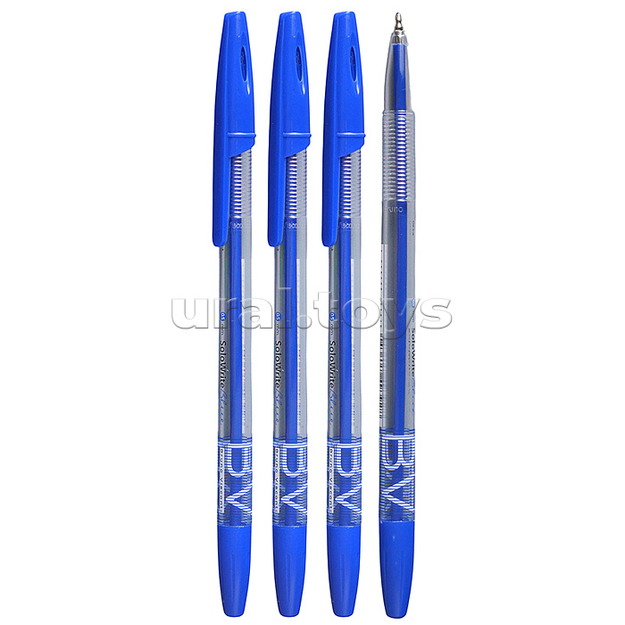 Набор ручек шариковых "Solo write" масло 0.5 мм, синяя, 4 шт.
