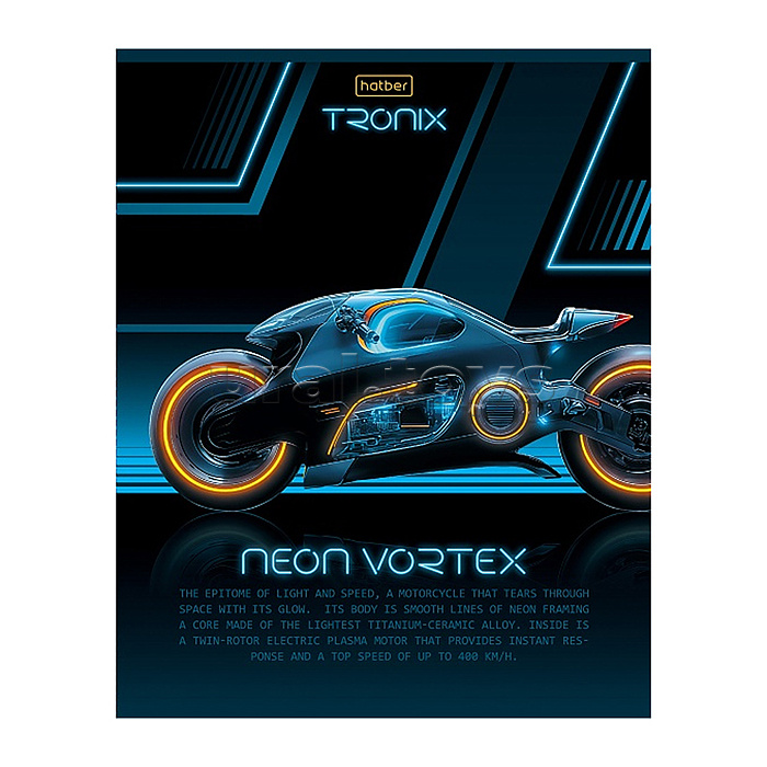 Тетрадь 48л. клетка "Троникс" А5ф 60-65г/кв.м на скобе обл. мел.картон выб лак 5 диз.в блоке