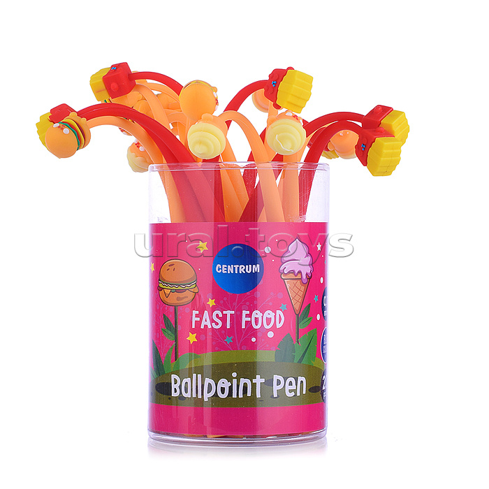Ручка шариковая силиконовая "HAMBURGER & ICE CREAM & FRIES", цвет чернил синий, 0.7мм,