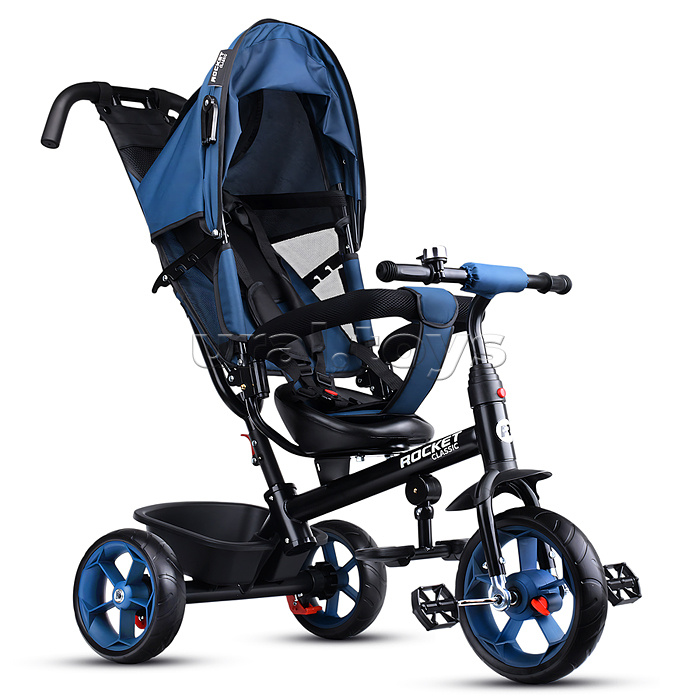 Велосипед трехколесный Rocket 136-BL, колеса EVA 10"/8", цвет синий