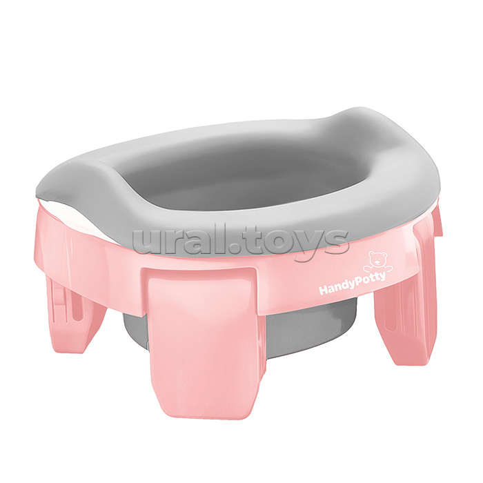 Горшок универсальный "HandyPotty" 3 в 1 розовый зефир и вкладка светло-серая