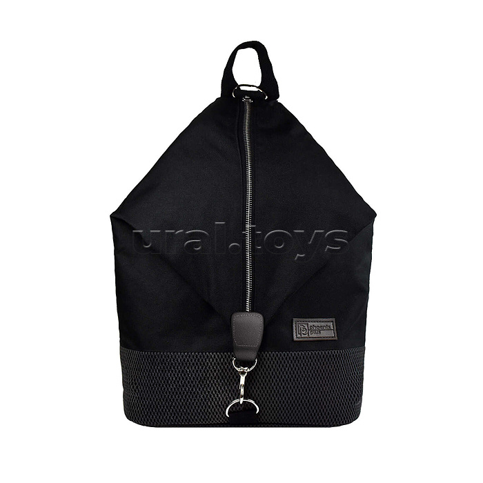 Рюкзак, черный (27.5x40x14.5 см, полиэстер, светоотражающая сетка, 1 отделение (-я), металлическая молния, тип дна: уплотнённое дно, ПЭТ-пакет)