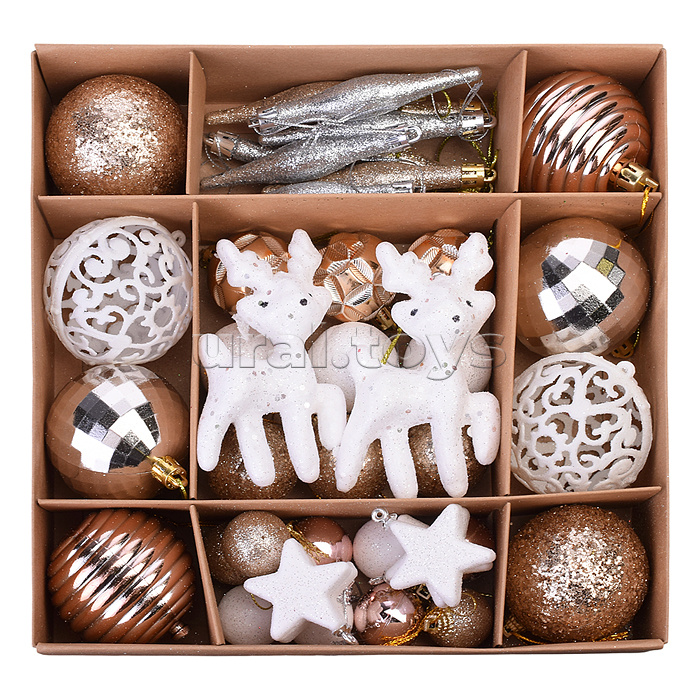 Набор новогодних украшений "Зимняя сказка" 3-6см*42шт