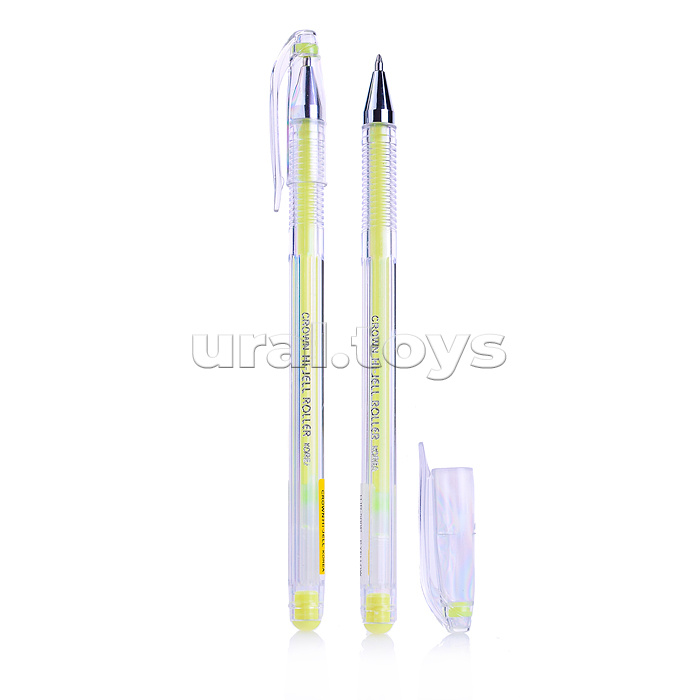 Ручка гелевая Crown "Hi-Jell Pastel" желтая, 0,8мм