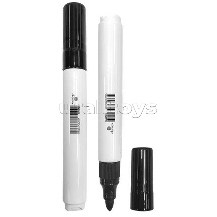 Маркер для белой доски "Attomex" круглый корпус, колпачок без клипа, пулевидный наконечник, ширина линии 3 мм, черный