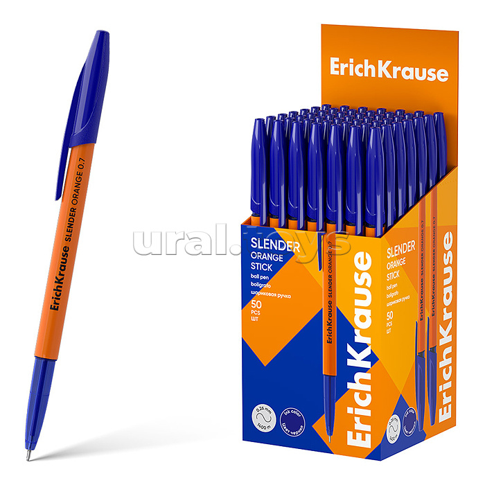 Ручка шариковая Slender Stick Orange, 0.7, Super Glide Technology, цвет чернил синий Ручка шариковая Slender Stick Orange, 0.7, Super Glide Technology, цвет чернил синий