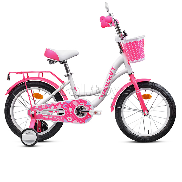 Велосипед 16" Rocket Little Lady, цвет белый/розовый
