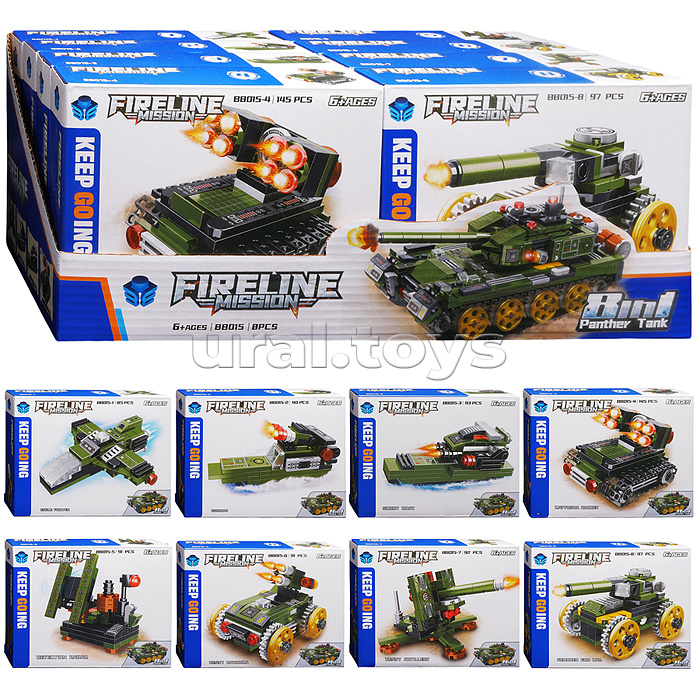 Конструктор "Танк" 8 в 1 (784 дет.) в коробке