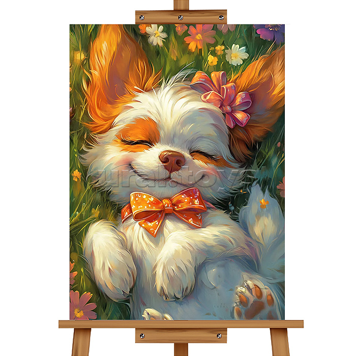 Мозаика алмазная "Сон щенка" 20*30см.