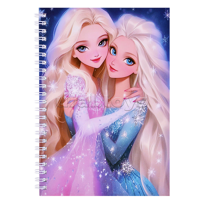 Блокнот на евроспирали "Принцессы" 14.2х20.2 см, 60 л., внутренний блок в клетку, плотность бумаги 70г/м2, 4 дизайна в ассортименте, ОПП-упаковка