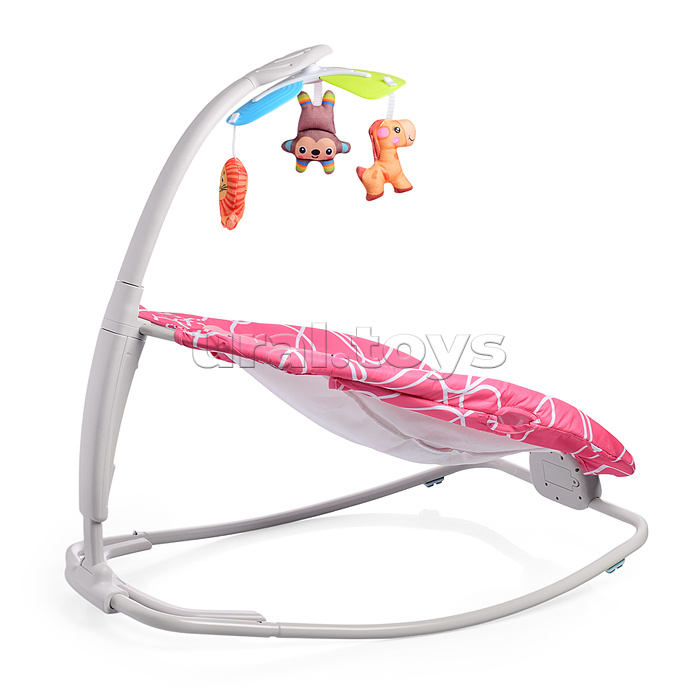 Шезлонг детский 8789 "Жирафик" (розовый)