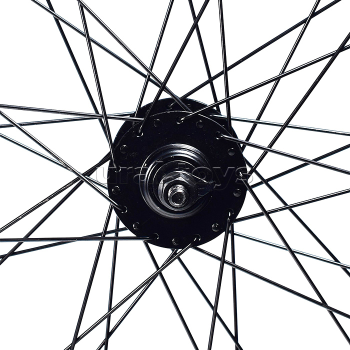 Колесо велосипедное 26" переднее, алюминий, диск 6-болт, с гайками