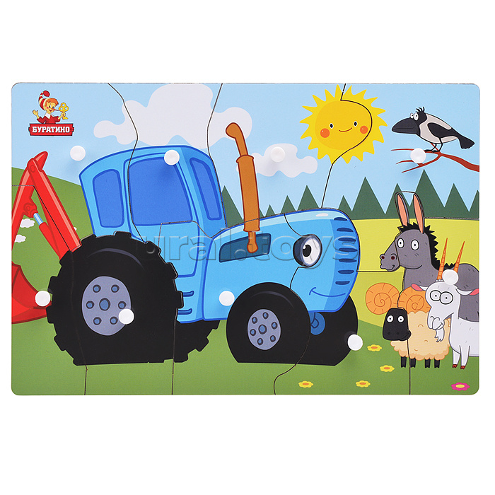 Рамка-вкладыш с ручками "Синий трактор" 28*19,5см,термопак