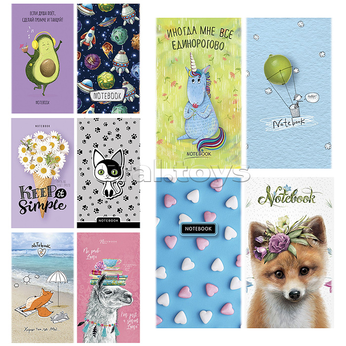 Блокнот А6 40л. клетка микс 3 премиум, скрепка S