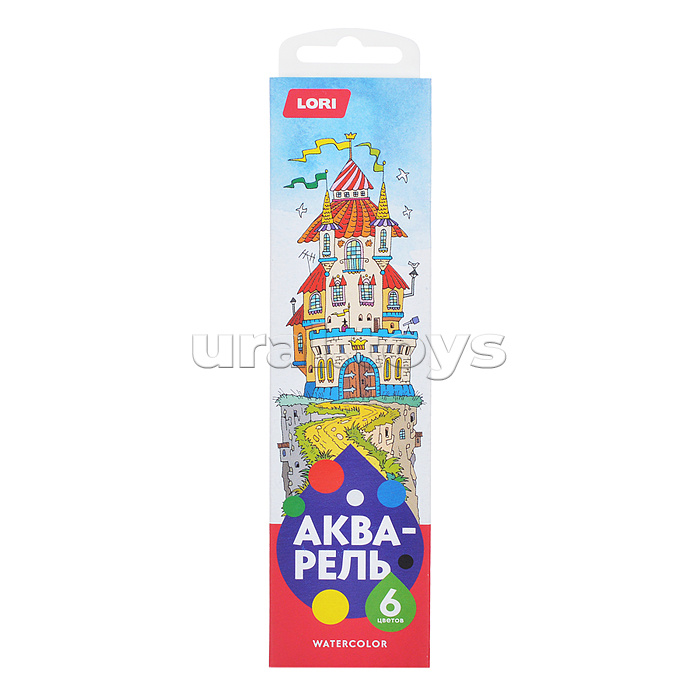 Акварель, 6 цветов, б/к Акварель, 6 цветов, б/к