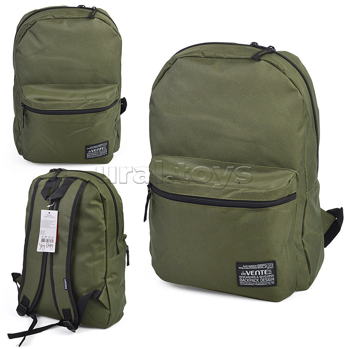 Рюкзак "Khaki" подростковый 40x29x17 см (14 л) 250 г, 1 отделение на молнии, 1 передний карман, темно-зеленый