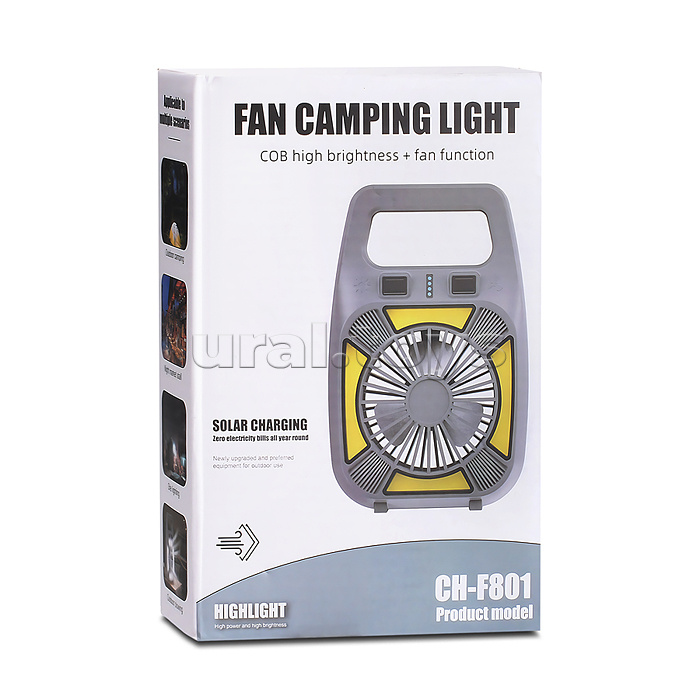 Фонарь аккумуляторный с вентилятором, 1800 мАч