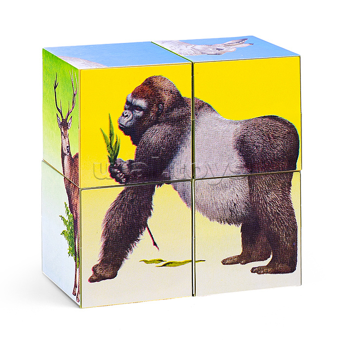 Кубики в картинках 03 "Животные" ( из 4-х штук)