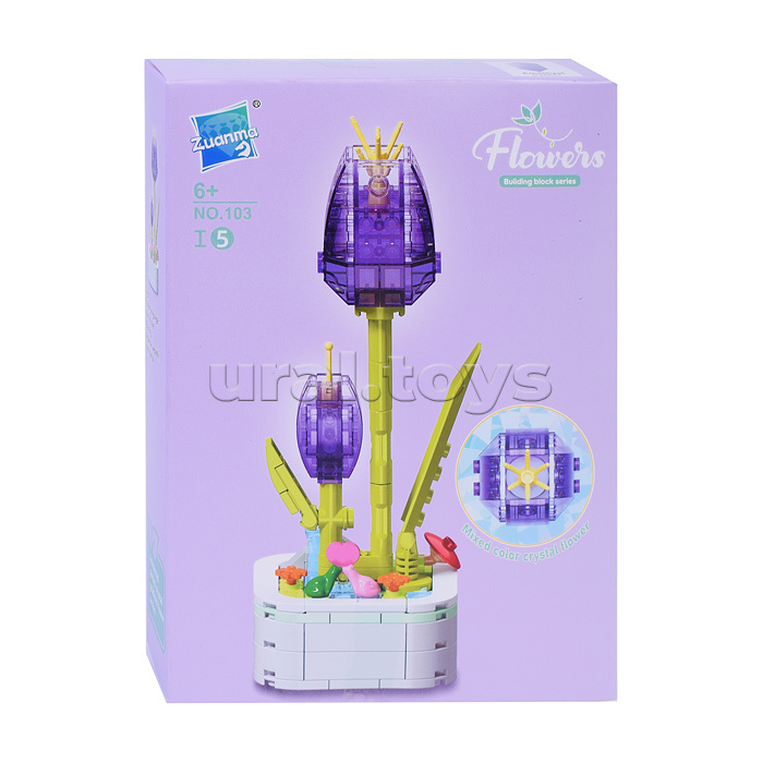 Конструктор "Цветок: Нарцисс фиолетовый" (140 дет.) в коробке