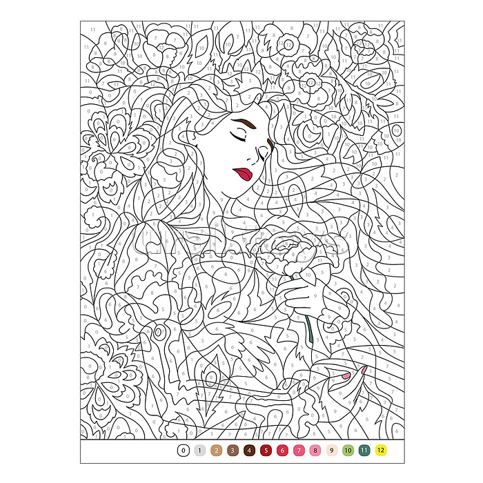 Цветовой код. Раскрась по номерам. Принцессы и царевны