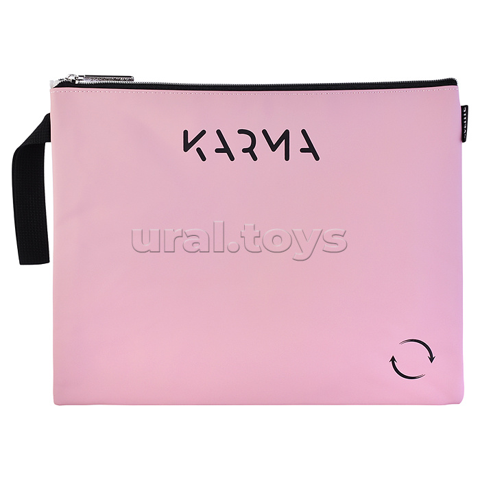 Папка для тетрадей "Karma" A4 (34x25x1см) на молнии сверху, матовая антивандальная искусственная кожа до -40C, аппликация из искусственной кожи, с подкладом Папка для тетрадей "Karma" A4 (34x25x1см) на молнии сверху, матовая антивандальная искусственная кожа до -40C, аппликация из искусственной кожи, с подкладом