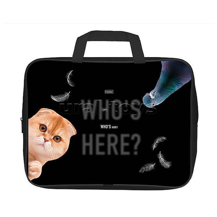 Сумка Текстильная с ручками А4ф 350х265х40мм для тетрадей "Кто здесь?"