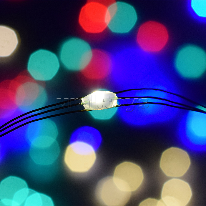 Электрогирлянда Роса 50м, 500 ламп, зеленый провод, цветная