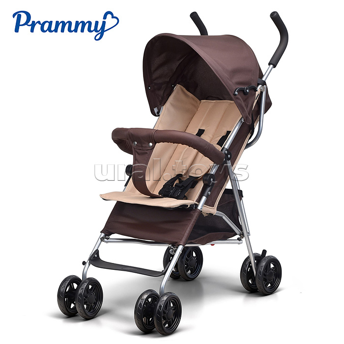 Детская прогулочная коляска-трость Prammy Brown, коричневый