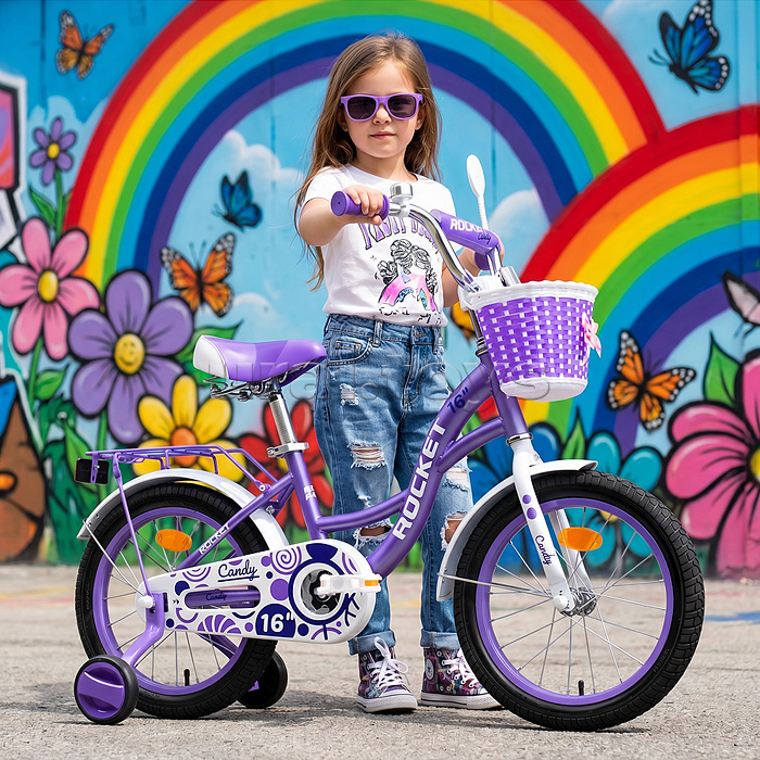 Велосипед 16" Rocket Candy, цвет фиолетовый