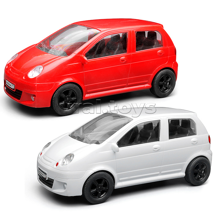 Машина инерционная "Хэтчбек" 25см. прозрачные окна, белый