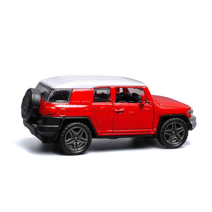 Красная с белой крышей инерционная машинка die-cast , 1:32