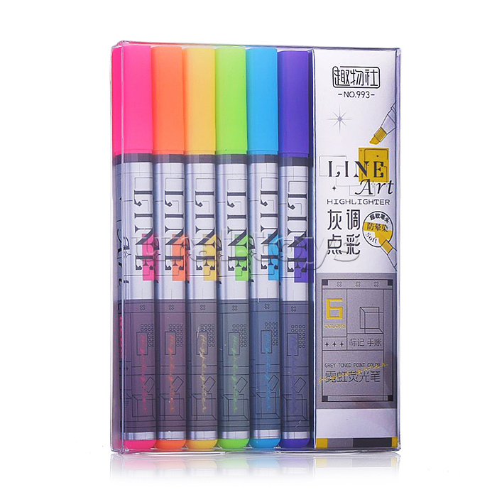 Набор маркеров-выделителей (6 цветов в наборе)