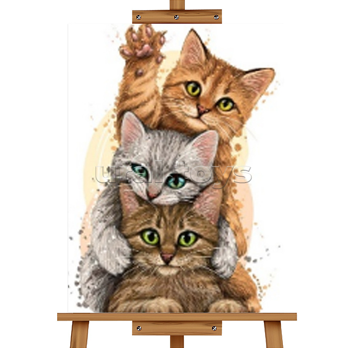 Набор для рисования "Картина по номерам 30х20 см. Семья кошачья"
