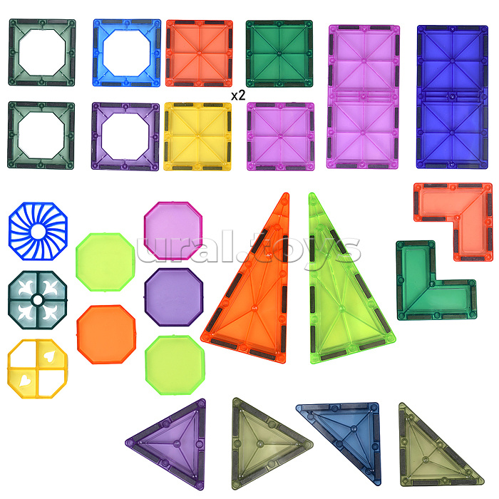 Конструктор магнитный "Замок" с прожектором (31 дет.) в коробке