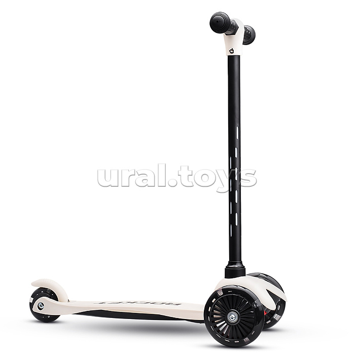 Самокат 3-х колесный ROCKET,колеса PU со светом, светящаяся стойка, ABEC 7, белый
