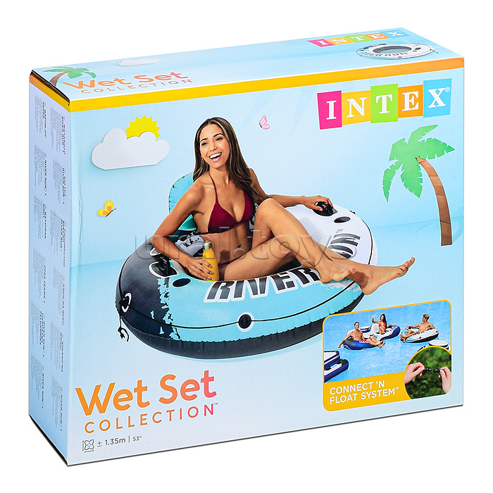 Круг-кресло для плавания RIVER RUN, с ручками, d=135 см, 56825EU INTEX Круг-кресло для плавания RIVER RUN, с ручками, d=135 см, 56825EU INTEX
