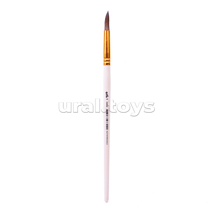 Кисть живописная "Cosmo" пони № 09 круглая, индивидуальная маркировка, деревянная ручка