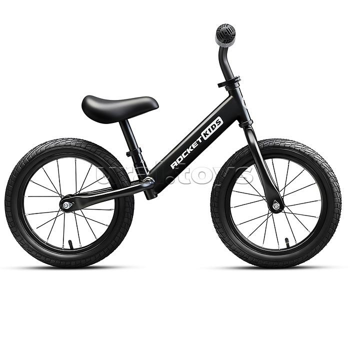 Беговел 12" Rocket R0043NEW-BK, колеса надувные, цвет черный