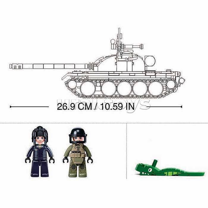 Конструктор "Танк T54C" (604 дет.) в коробке