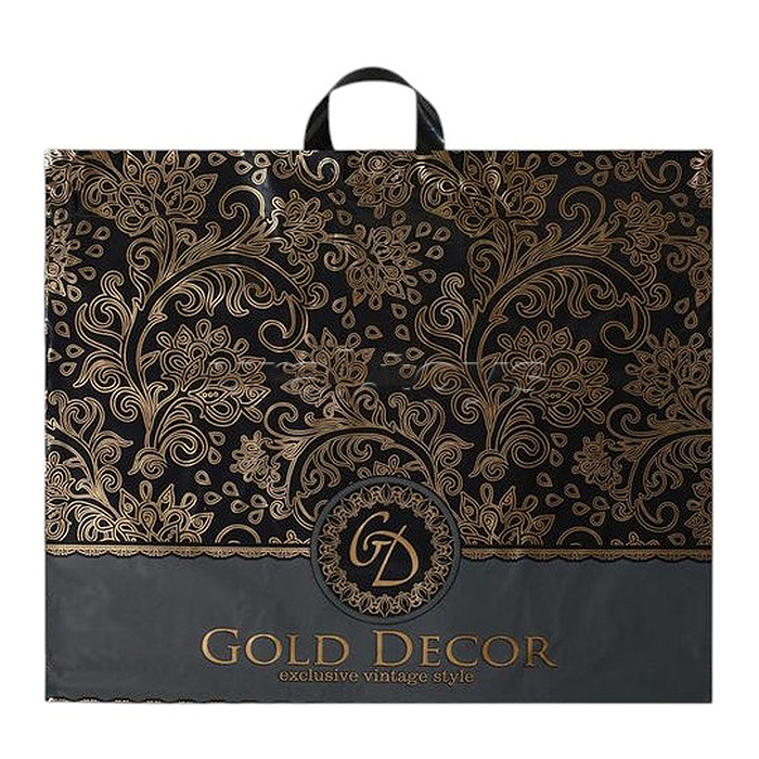 Пакет ПЭ с петлевой ручкой 60х50, 70мкм "Голд декор" ПВД эконом