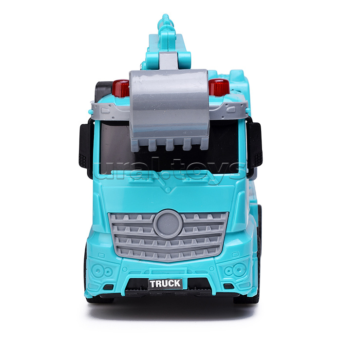 Машина "Автокран" с ковшом, на батарейках, в коробке