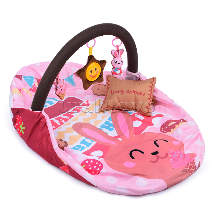 Детский развивающий коврик "Зайка" с защитной вуалью, со звуком, в коробке