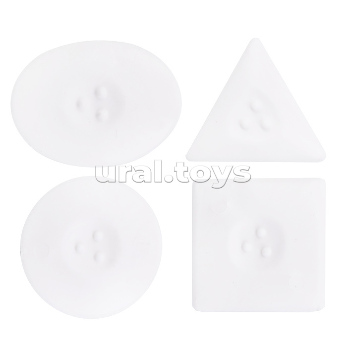 Ластик фигурный белый "Геометрия" набор 2 шт
