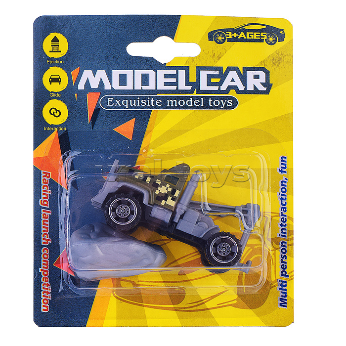 Машина с камнем, на листе