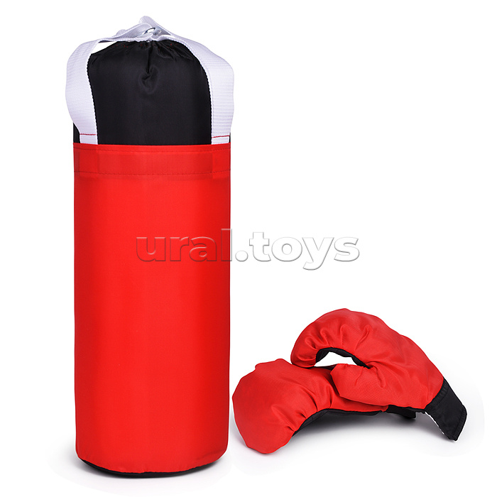 Набор детский игровой (перчатки, груша 50 см.) Оксфорд (черно-красный)